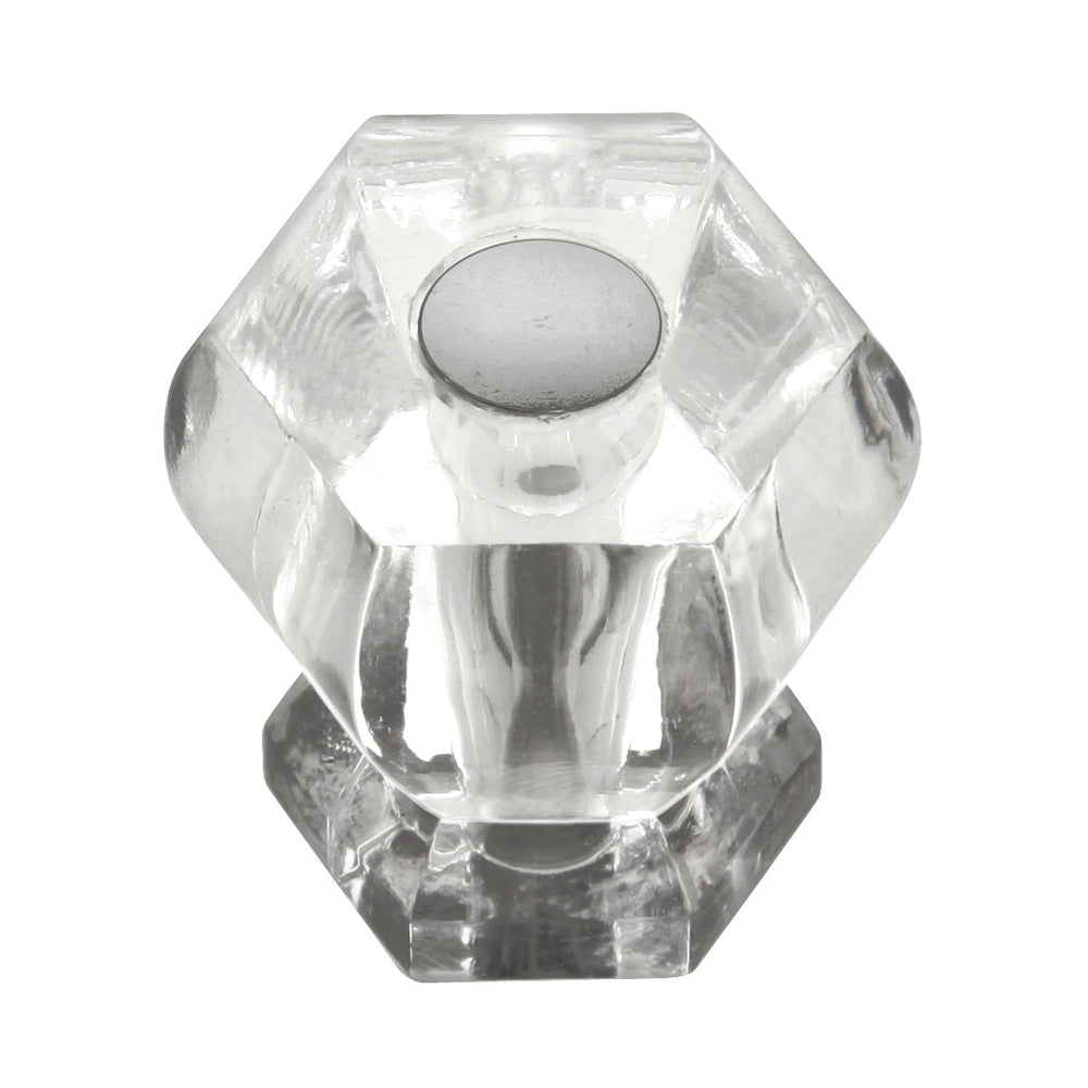 Crystal Palace Knob 1-3/16 Inch Diameter Crysacrylic with Polished Nickel
