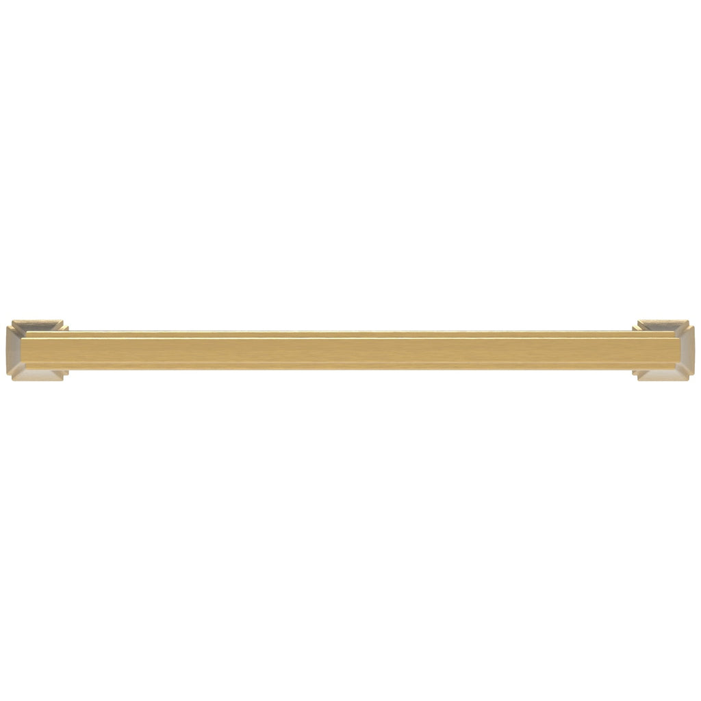 Bridges Pull 7-9/16 Inch (192mm) Center to Center Brushed Golden Brass Finish