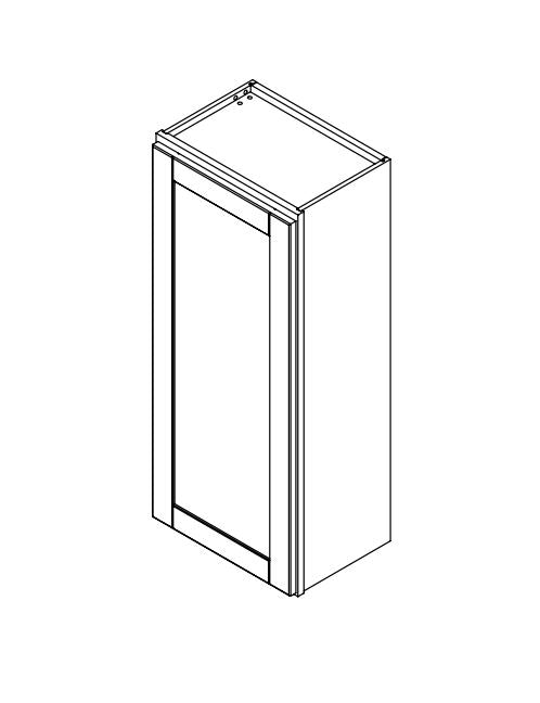Platinum Grey Clear Glass Door for 18 in. Wide x 12 in. Deep x 42 in. Tall - Wall Shaker Cabinet