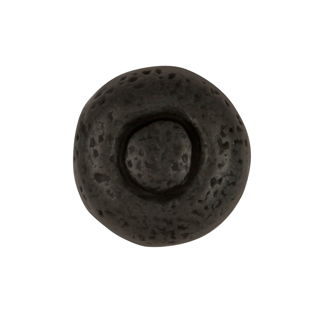 Refined Rustic Knob 1-1/2 Inch Diameter Black Iron Finish