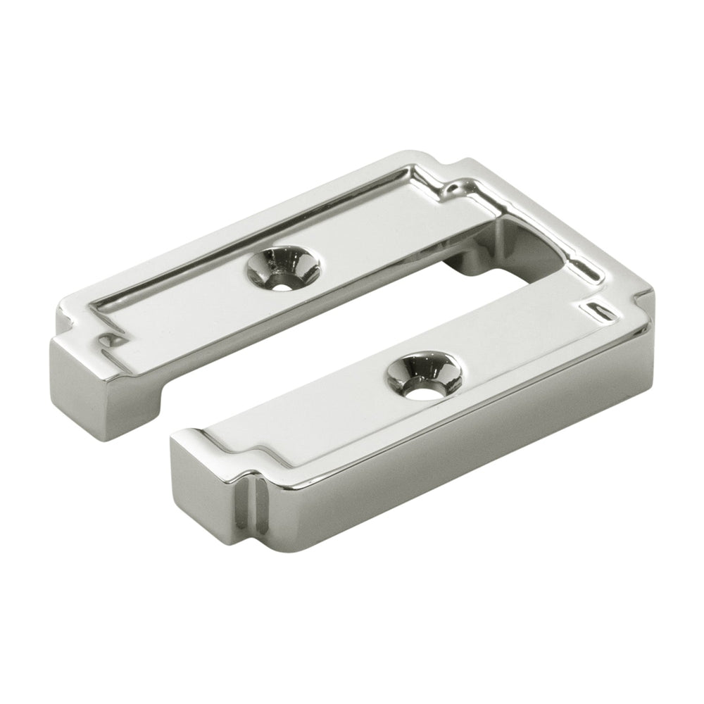 Coventry Hook Backplate 1 Inch Center to Center Polished Nickel