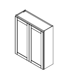 Platinum Grey Clear Glass Door for 36 in. Wide x 12 in. Deep x 42 in. Tall - Wall Shaker Cabinet - 2 Pack