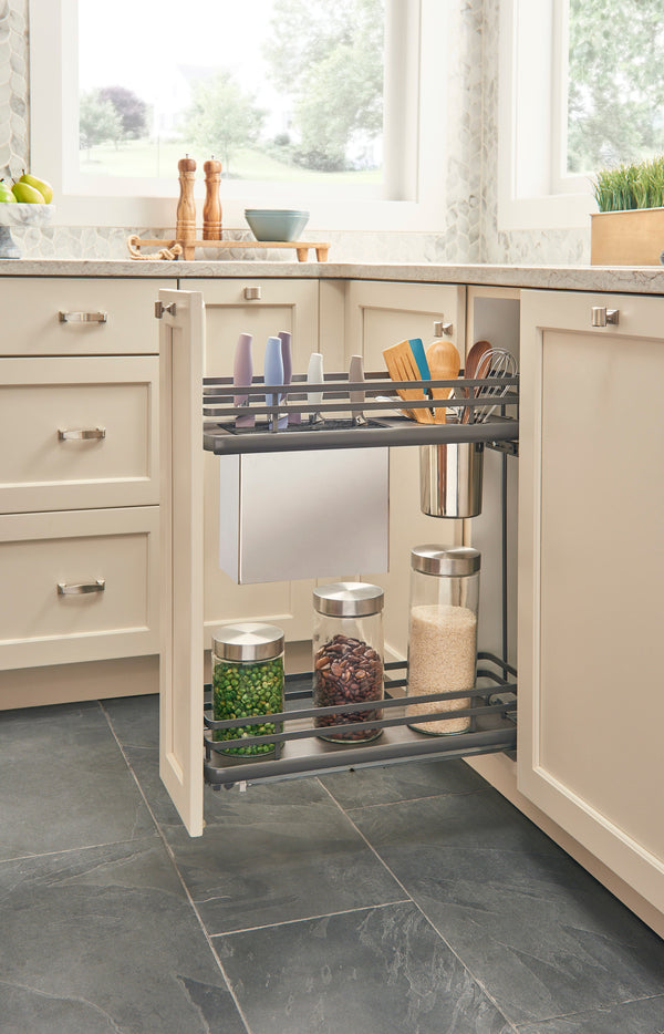Euro Pullout 6.5'' Knife Block Organizer GRY