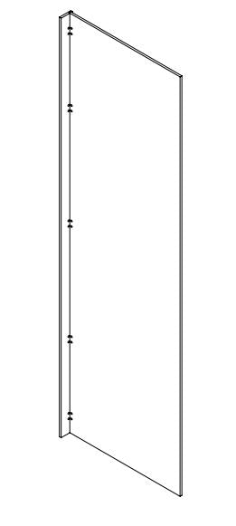 Platinum Grey .25 in. Wide x 36 in. Deep x 90 in. Tall - Island Panel for Shaker Cabinet
