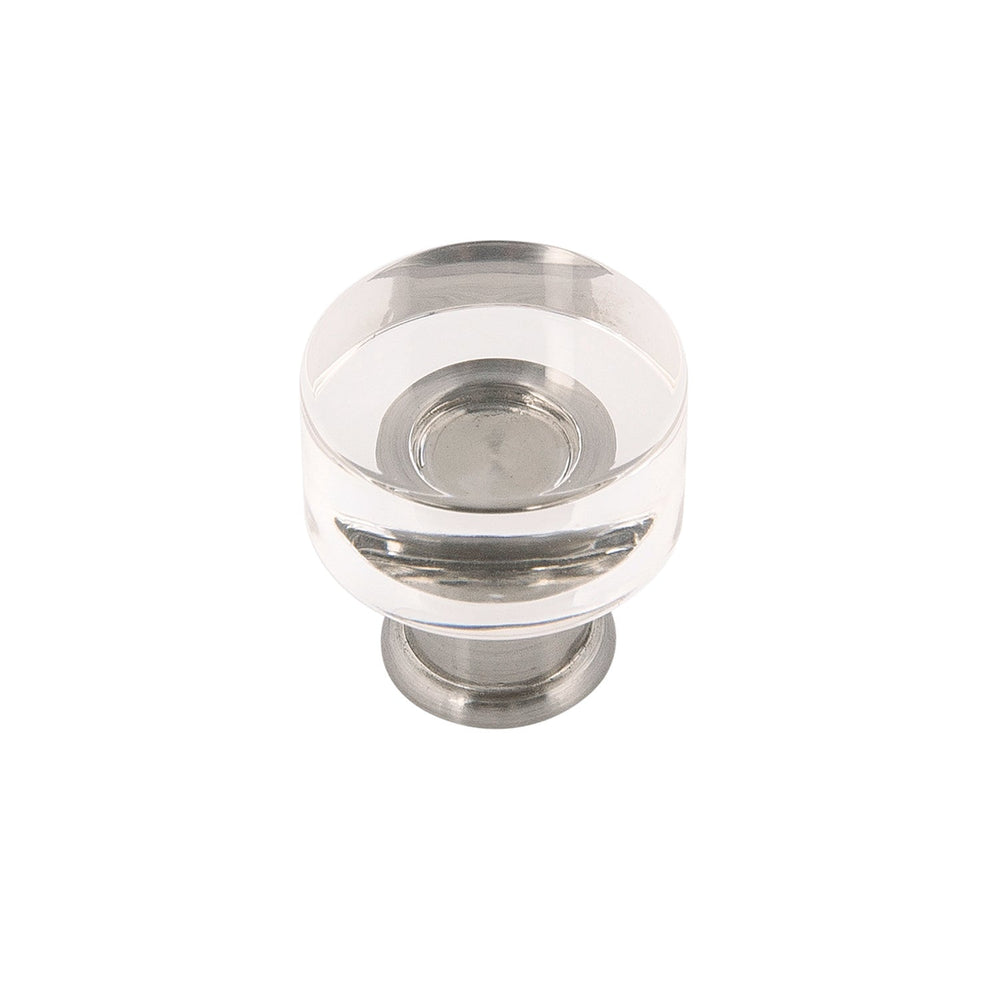 Midway Knob 1 Inch Diameter Crysacrylic with Satin Nickel