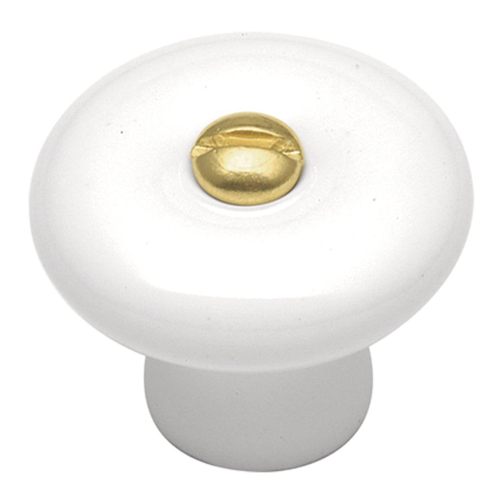 Tranquility Knob 1-1/4 Inch Diameter White Finish