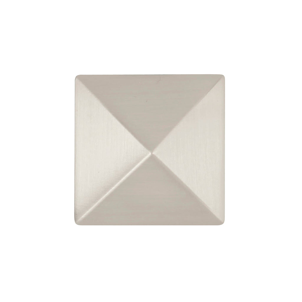 Studio Knob 1-1/4 Inch Square Satin Nickel Finish