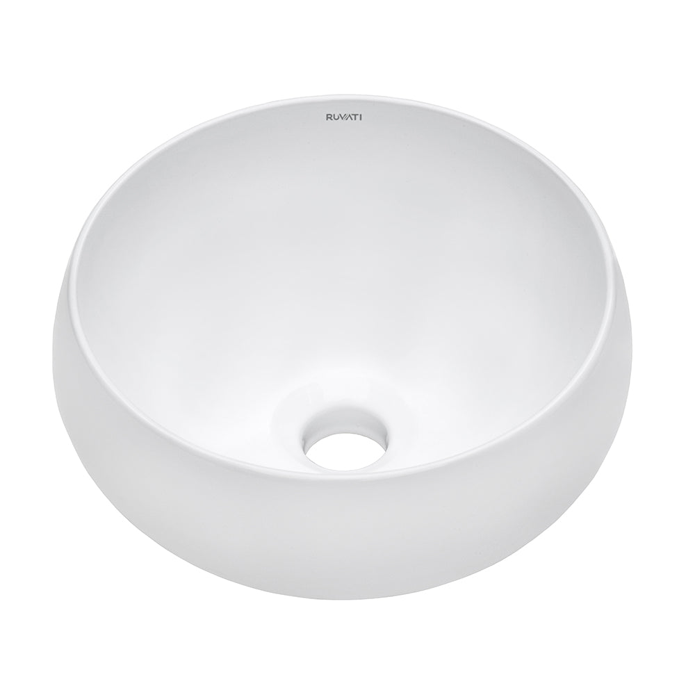 12" Bathroom Vessel Sink Round White Circular Above Counter Porcelain Ceramic