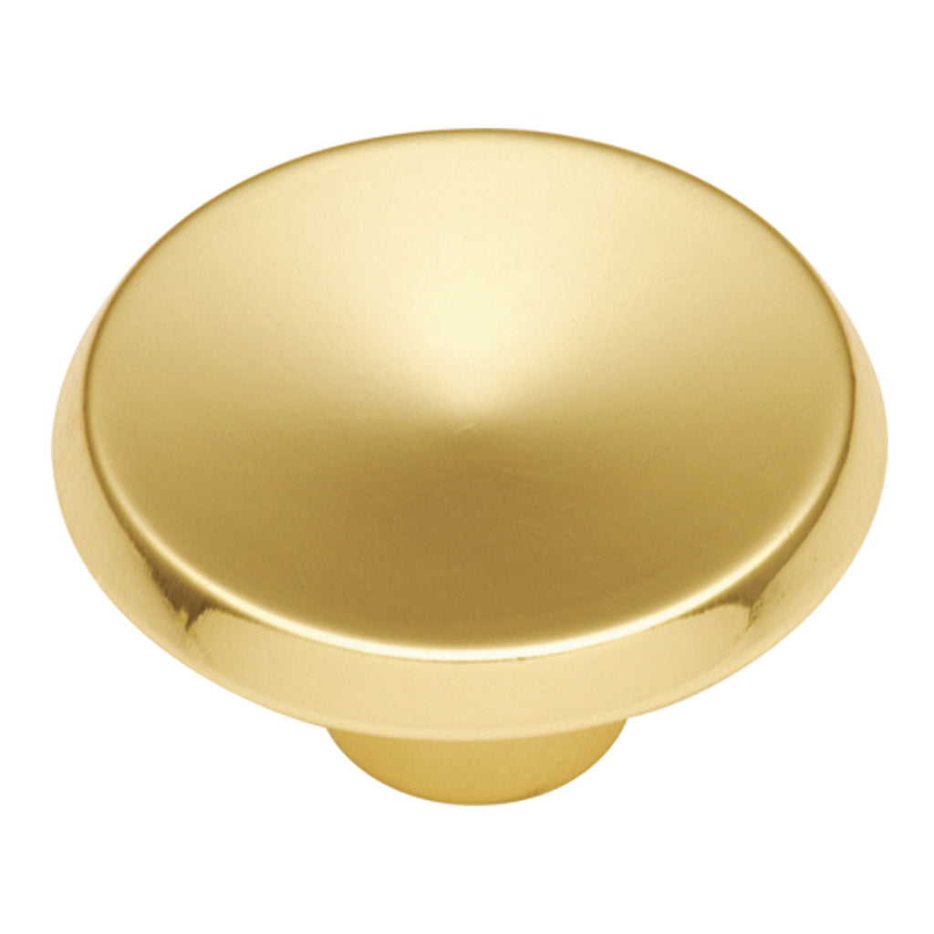 Metropolis Knob 1-1/2 Inch Diameter Polished Brass Finish