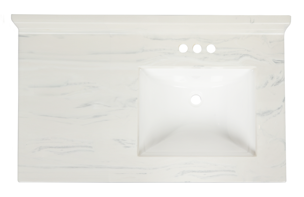 Pronto Vanity Carrara White 22'' x 37'' Top Right Offset