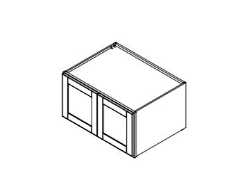 Platinum Grey Shaker Wall Cabinets Double Depth 33 in. x 18 in. x 24 in.