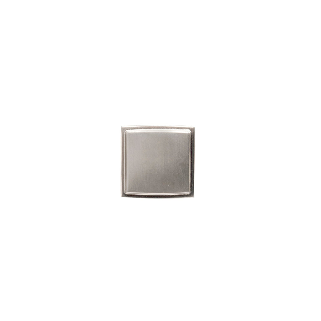 Bridges Knob 1-1/4 Inch Square Satin Nickel Finish