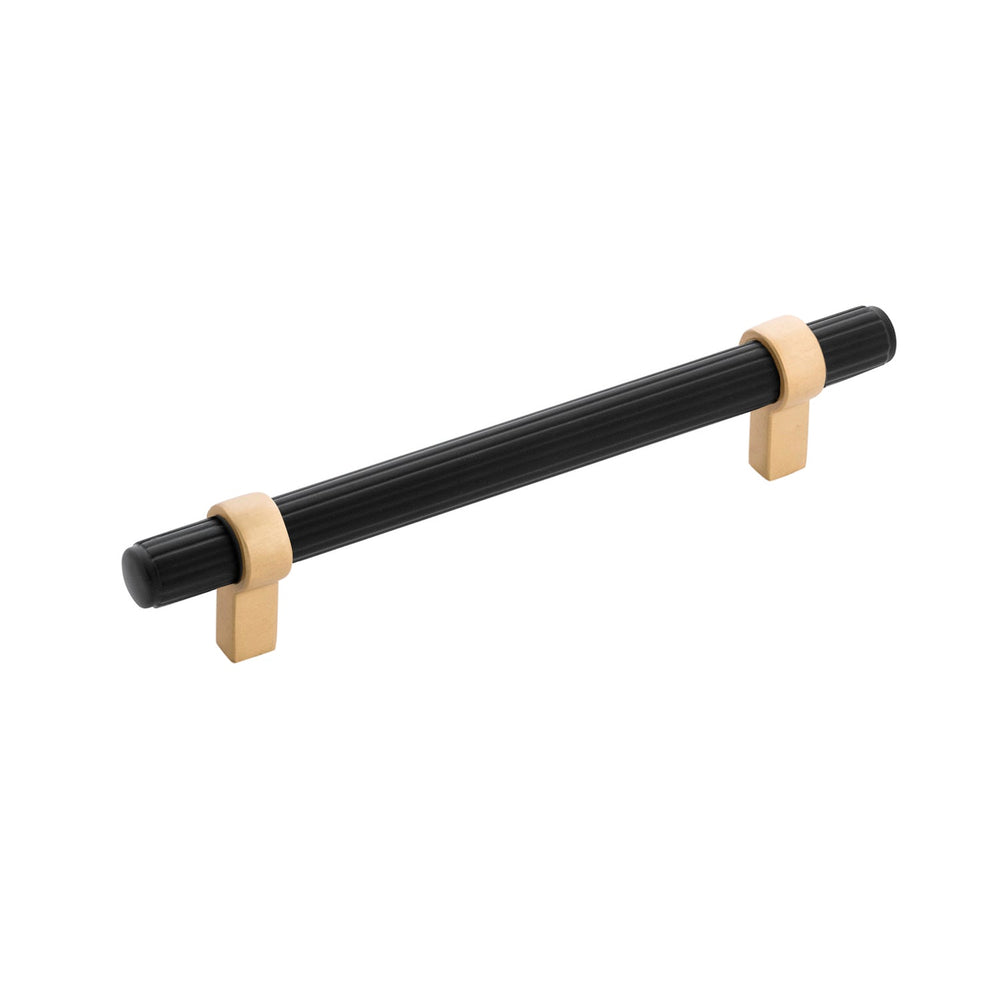 Sinclaire Pull 5-1/16 Inch (128mm) Center to Center Matte Black & Brushed Golden Brass