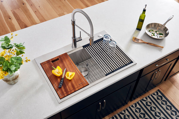 Topmount Workstation 30x22 Single Basin Sink