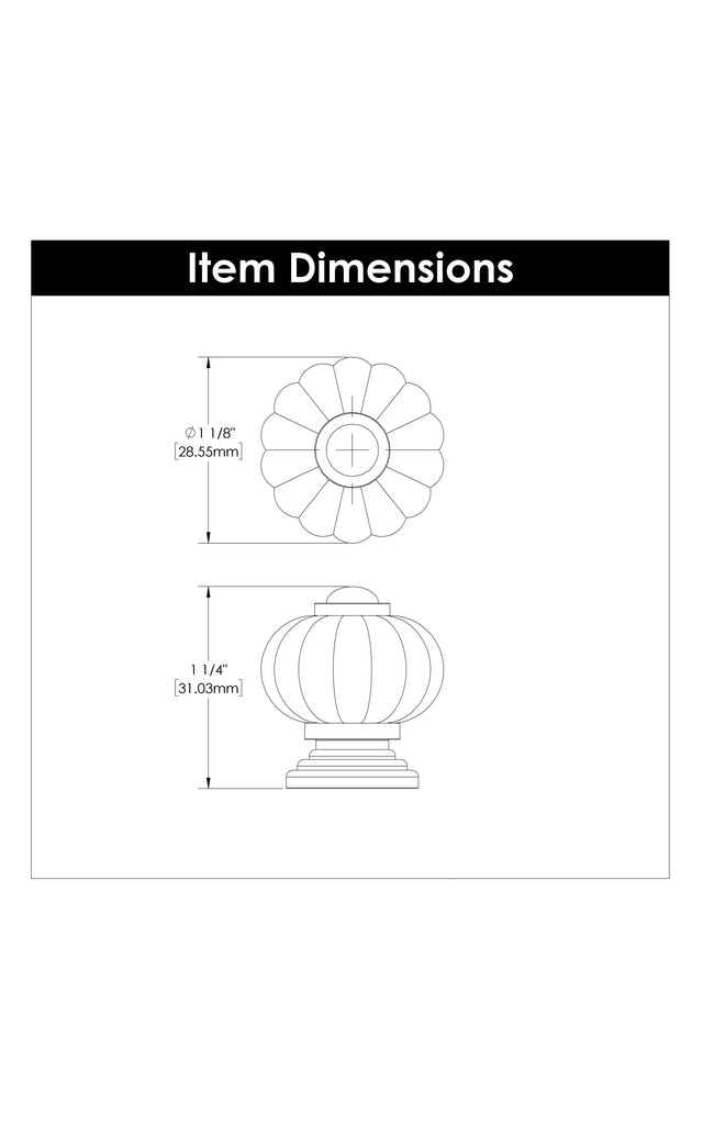 Crystal Palace Knob 1-1/8 Inch Diameter Crysacrylic with Polished Nickel Finish
