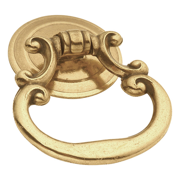 Manor House Ring Pull 1-3/4 Inch x 1-1/2 Inch Lancaster Hand Polished