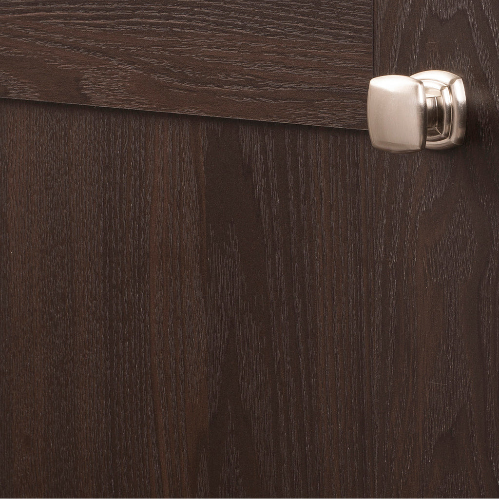 Euro-Contemporary Knob 1-1/4 Inch Square Satin Nickel Finish