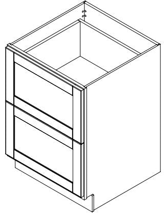 Platinum Grey Shaker 24 in. 2-Drawer Base Cabinet