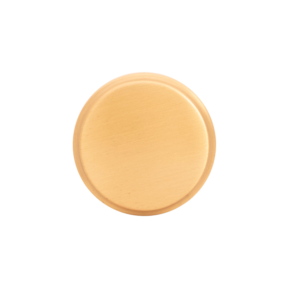 Piper Knob 1-1/4 Inch Diameter Brushed Golden Brass Finish