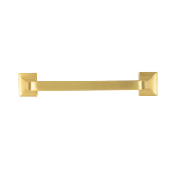 Forge Pull 5-1/16 Inch (128mm) Center to Center Brushed Golden Brass
