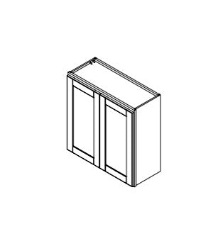 Hampton Pewter Clear Glass Door for 30 in. Wide x 12 in. Deep x 30 in. Tall - Wall Shaker Cabinet - 2 Pack