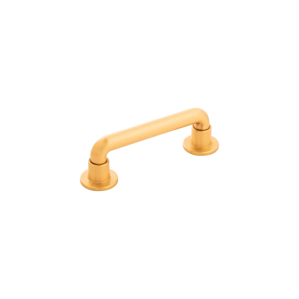 Urbane Pull 3-3/4 Inch (96mm) Center to Center Brushed Golden Brass Finish