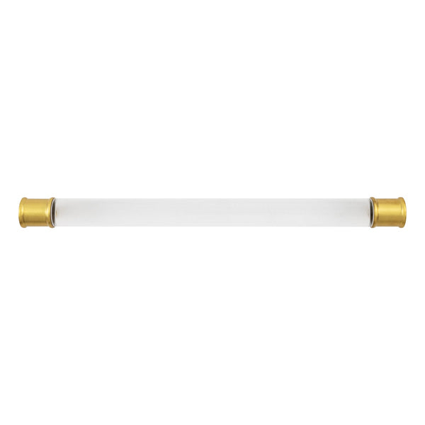 Midway Pull 8-13/16 Inch (224mm) Center to Center Crysacrylic with Brushed Golden Brass