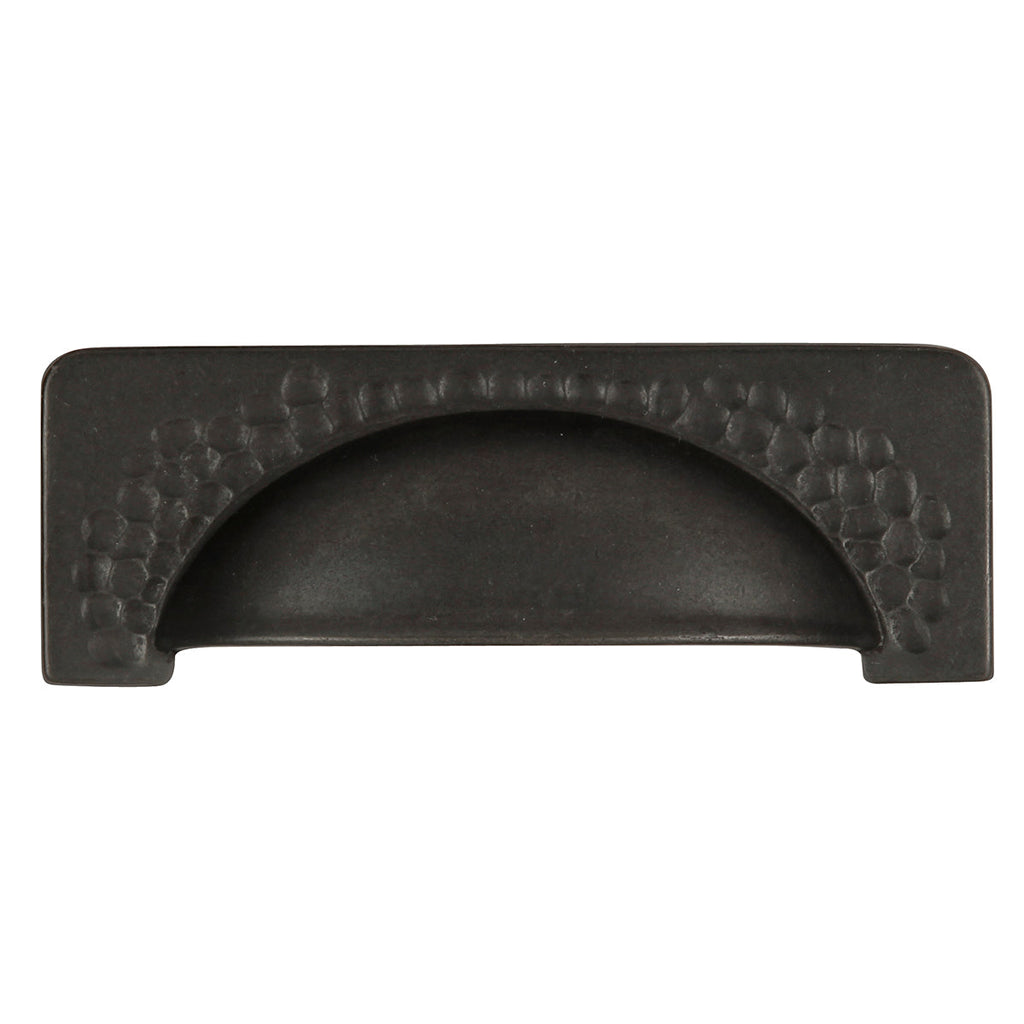 Craftsman Cup Pull 3-3/4 Inch (96mm) Center to Center Black Iron Finish