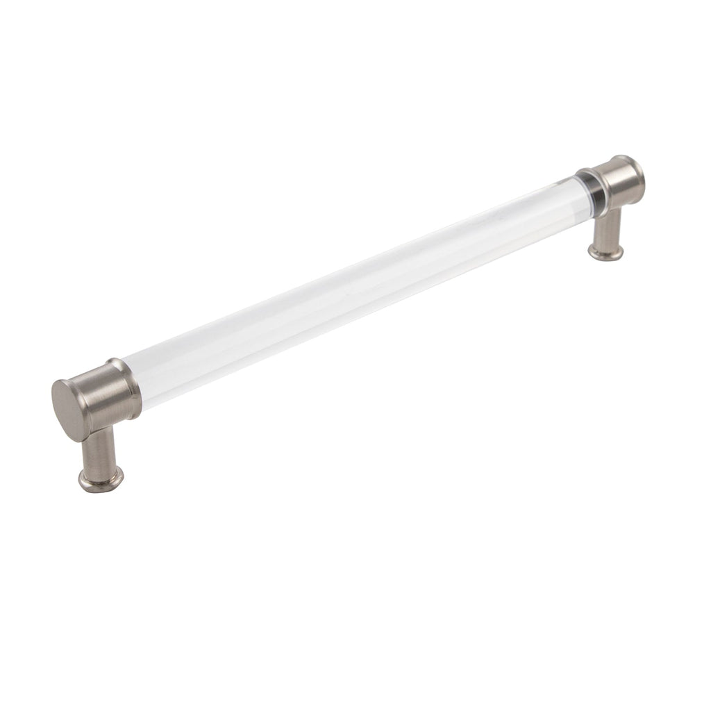 Midway Pull 12 Inch Center to Center Crysacrylic with Satin Nickel Finish