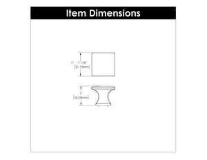 Studio Knob 1-1/4 Inch Square Polished Nickel