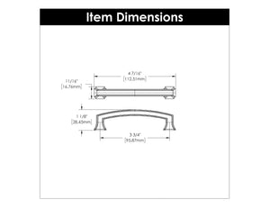 Bridges Pull 3-3/4 Inch (96mm) Center to Center Satin Nickel