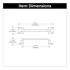Forge Pull 5-1/16 Inch (128mm) Center to Center Satin Nickel