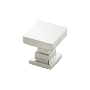 Brighton Knob 1 Inch Square Satin Nickel