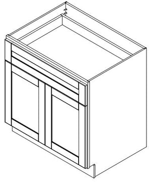 Hampton Pewter 33 in. Wide x 24 in. Deep x 34.5 in. Tall - Base Shaker Cabinet