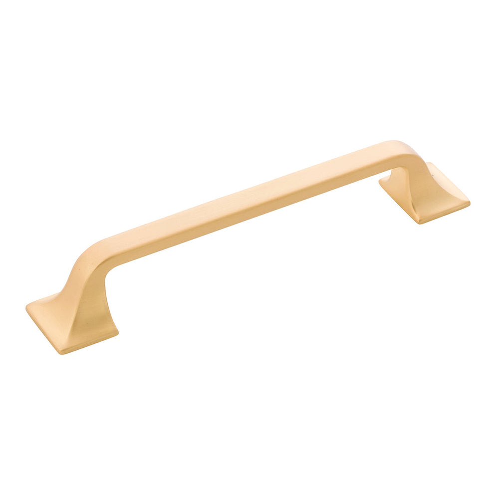 Forge Pull 5-1/16 Inch (128mm) Center to Center Brushed Golden Brass