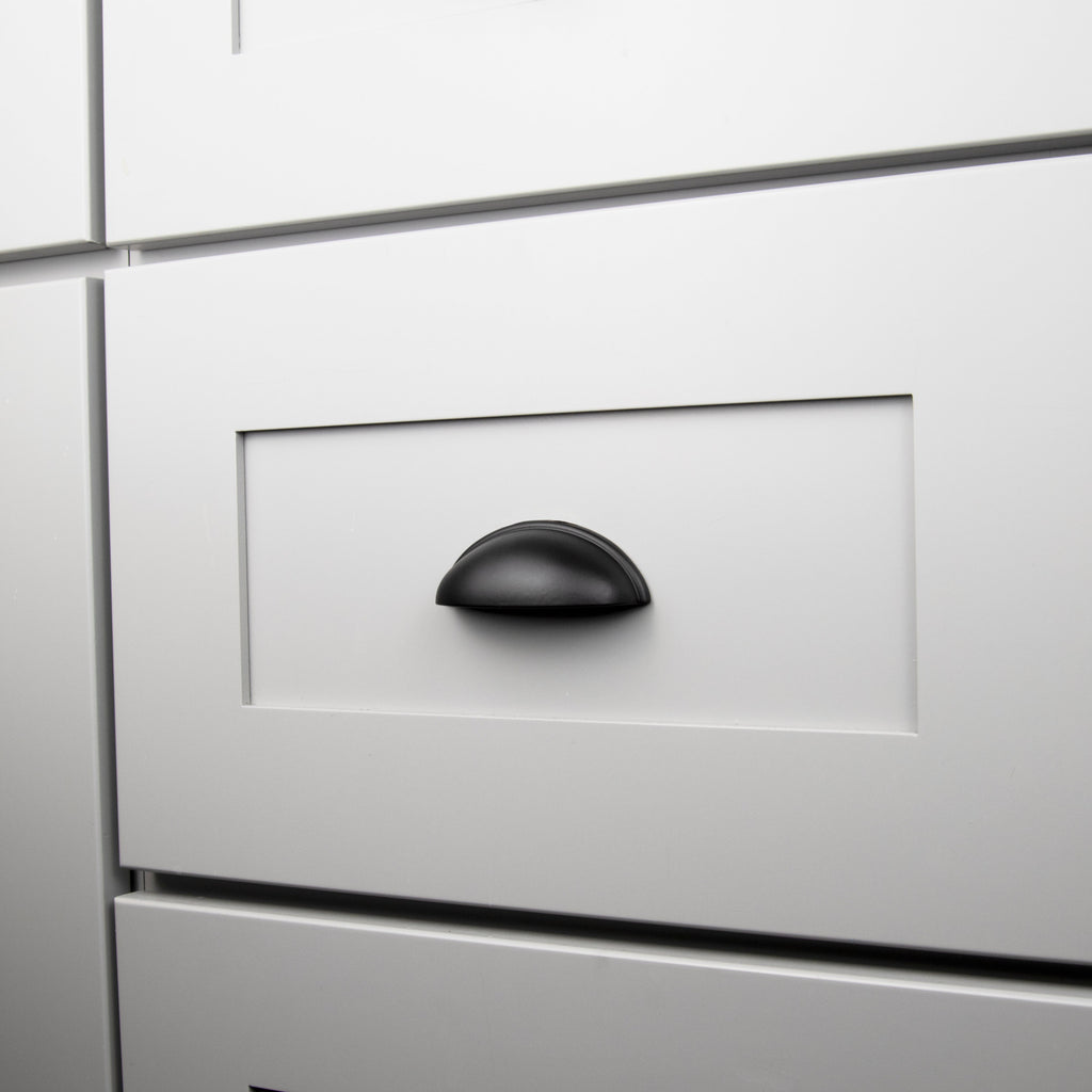 Worthington Cup Pull 3 Inch Center to Center Matte Black Finish (10 Pack)