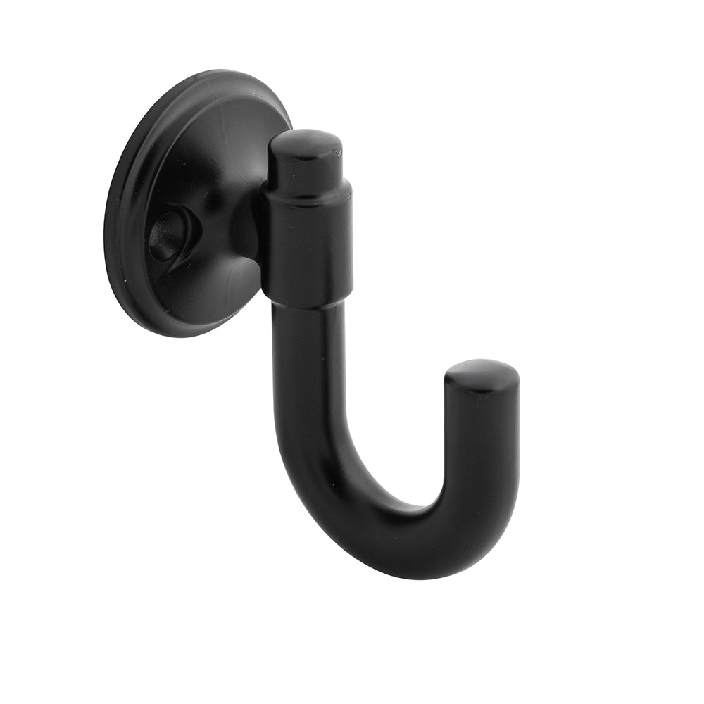 Piper Hook 1-1/8 Inch Center to Center Matte Black Finish