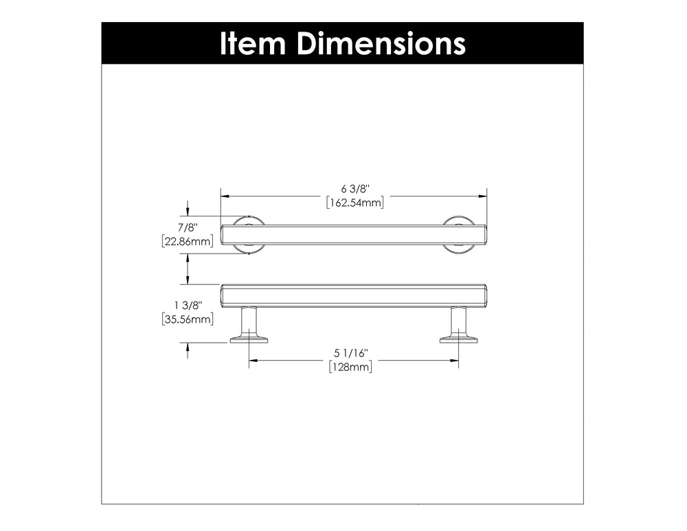 Woodward Pull 5-1/16 Inch (128mm) Center to Center Chrome