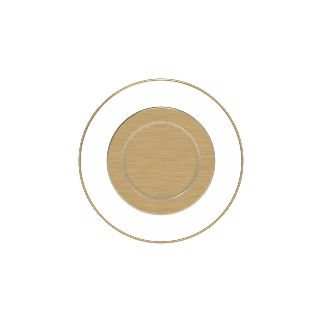 Midway Knob 1-1/4 Inch Diameter Crysacrylic with Brushed Golden Brass Finish