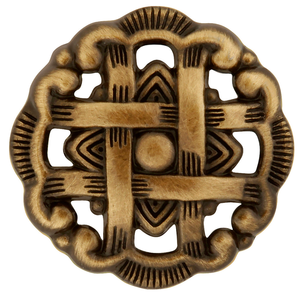 Cavalier Knob 1-1/2 Inch Diameter Antique Brass Finish