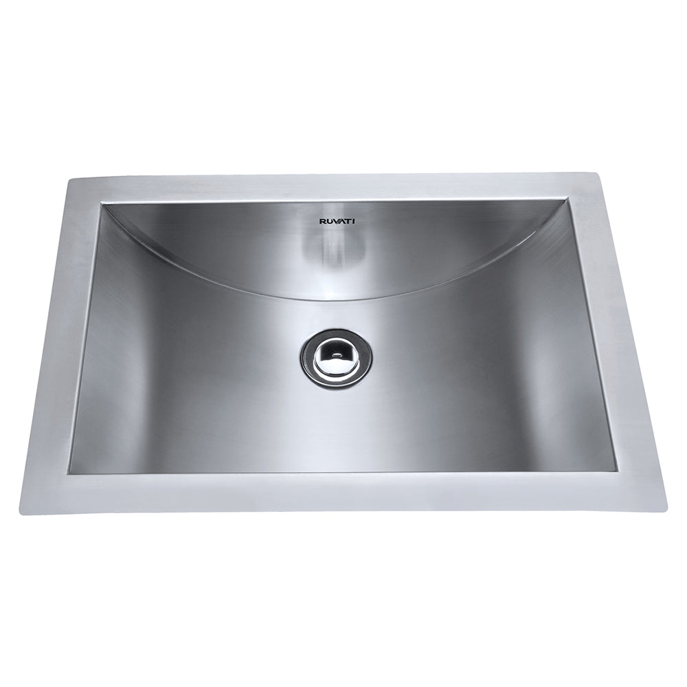 16 x 11 '' Brushed Stainless Steel Rectangular Bathroom Sink Undermount