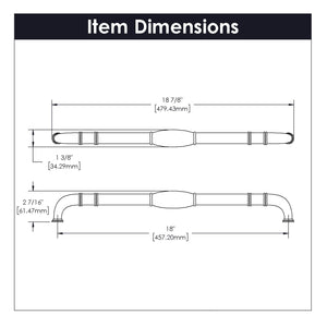 Williamsburg Appliance Pull 18 Inch Center to Center Black Nickel Vibed