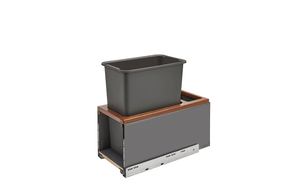 Euro 12'' Pullout Wastebasket Blum Walnut