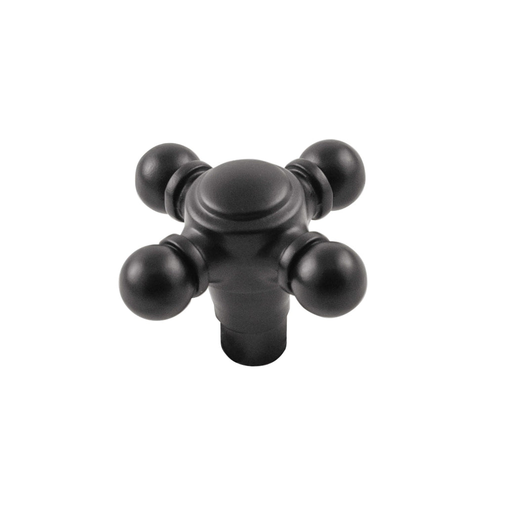 Fuller Knob 1-11/16 Inch x 1-11/16 Inch Matte Black Finish