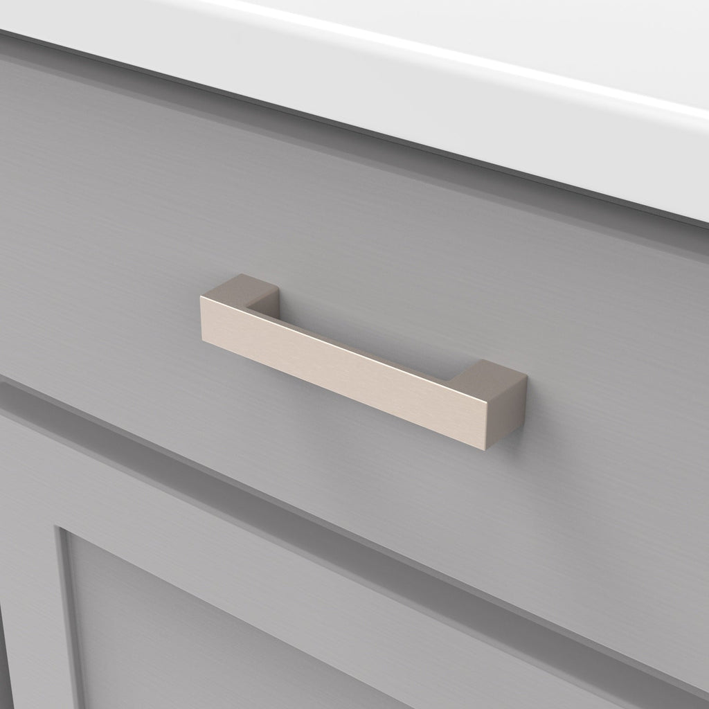 Worthington Platform Pull 3-3/4 Inch (96mm) Center to Center Satin Nickel Finish (10 Pack)