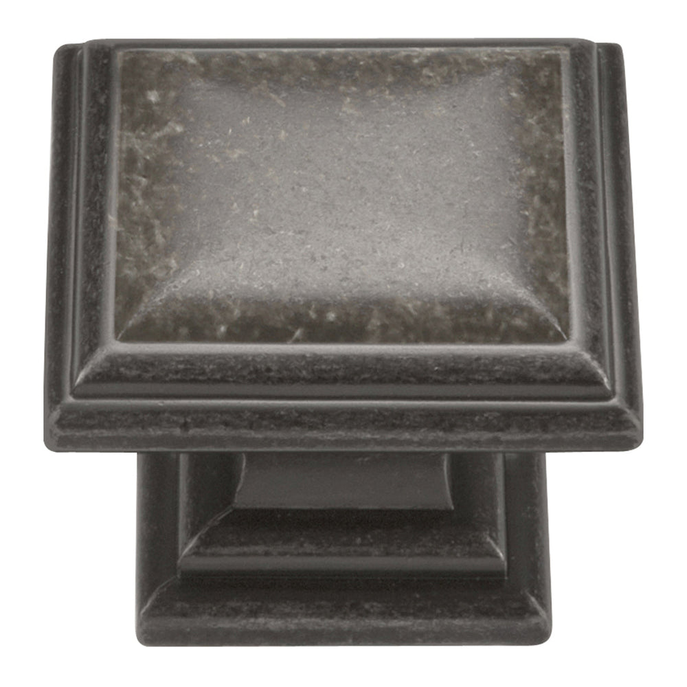 Somerset Knob 1-5/16 Inch Square Black Nickel Vibed