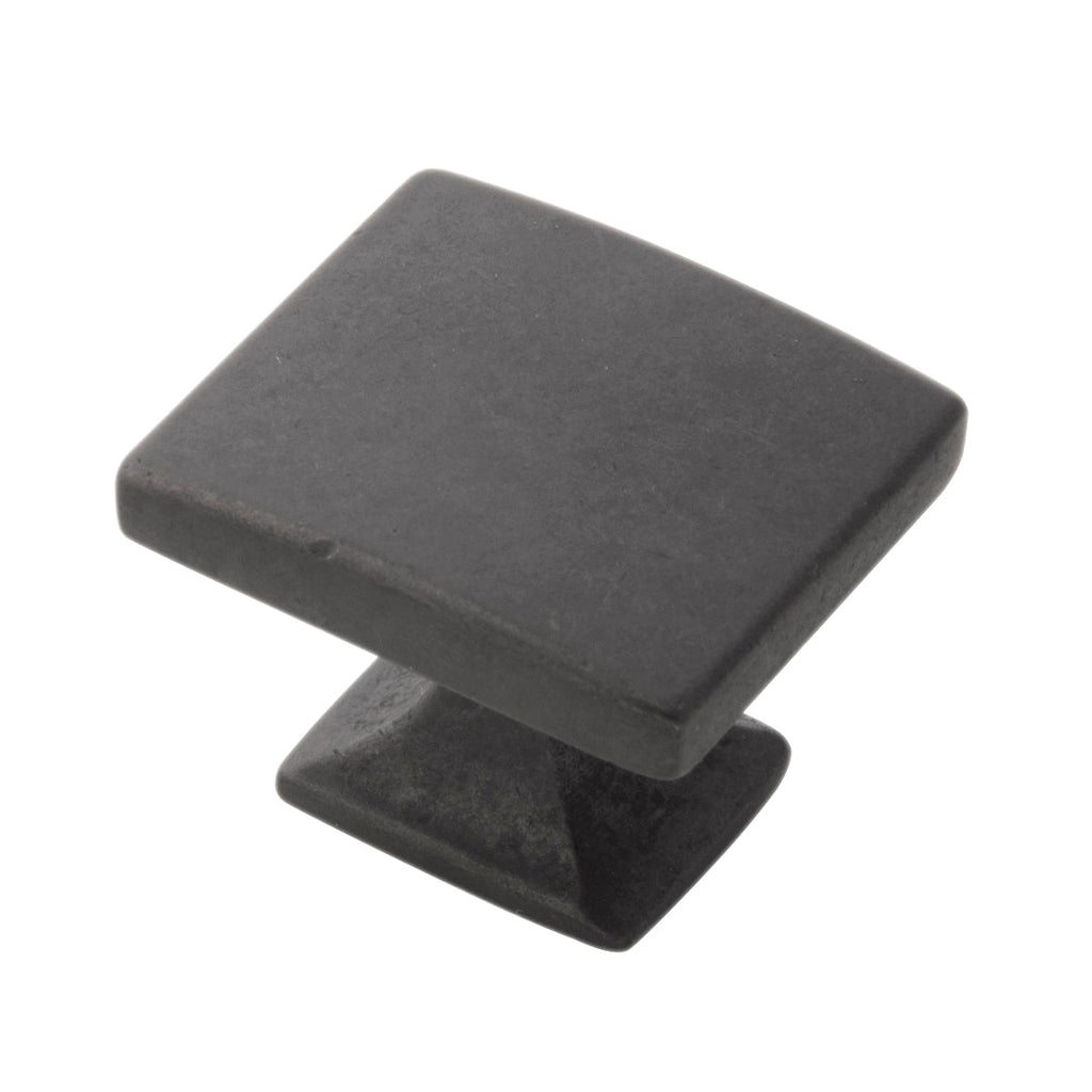 Forge Knob 1-7/16 Inch X 1-1/4 Inch Black Iron Finish