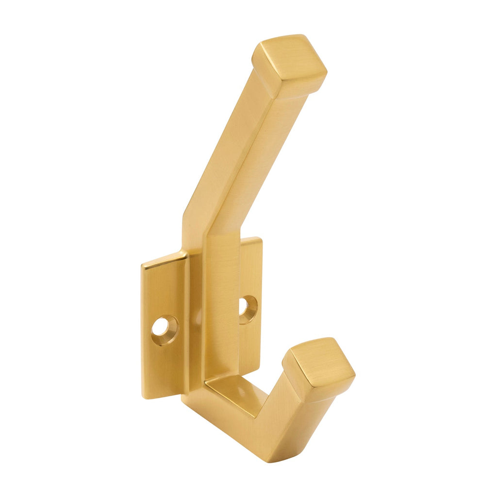 Coventry Hook 1 Inch Center to Center Brushed Golden Brass Finish