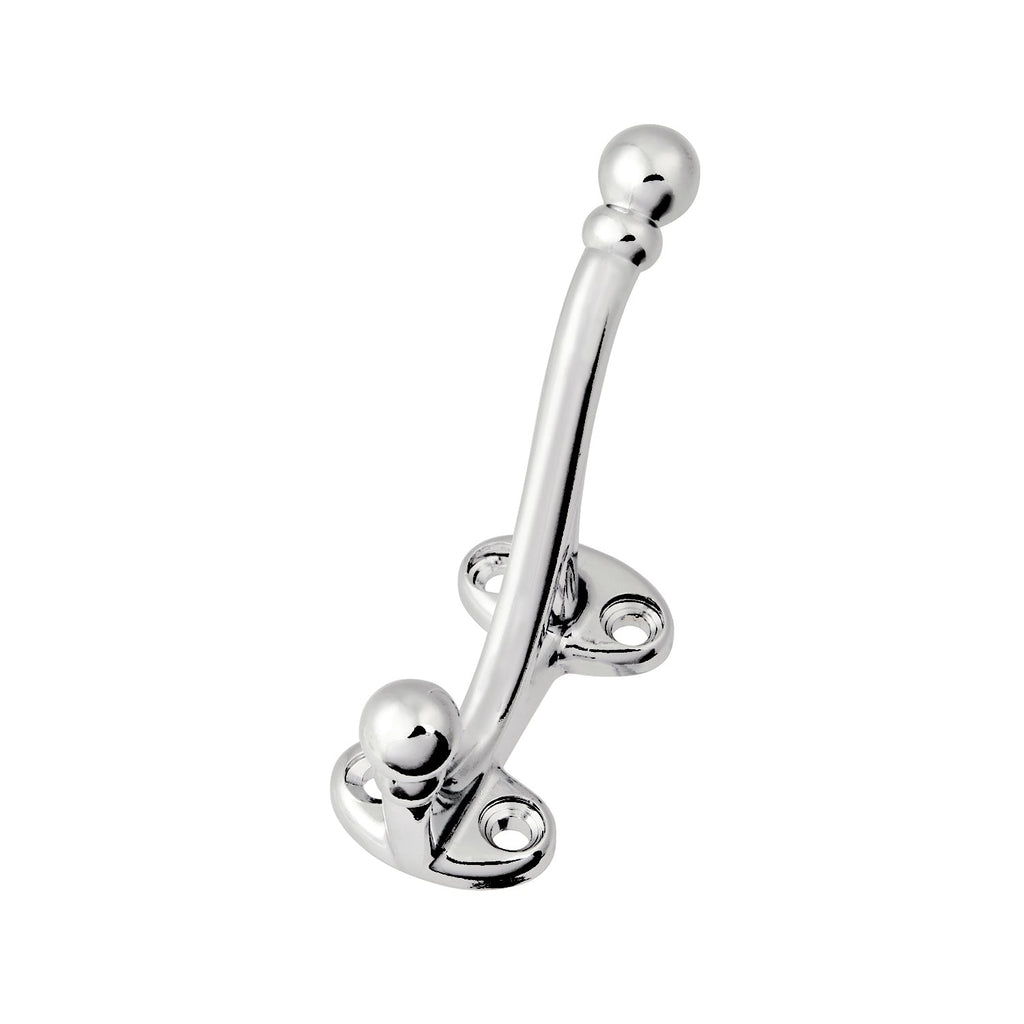 Hooks Coat Hook Double 5/8 Inch Center to Center Chrome Finish