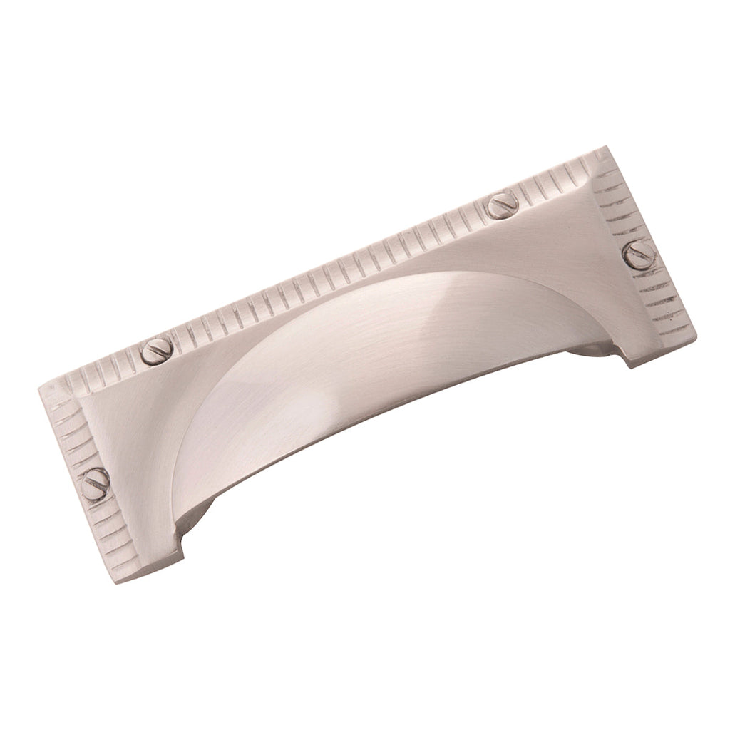 Vintage 1900 Cup Pull 3 Inch Center to Center Satin Nickel Finish